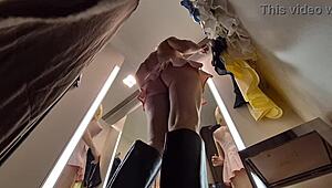 hidden cam catches hot girl trying sexy outfits