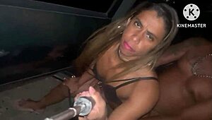 spanish wife surprises on public road and later at home