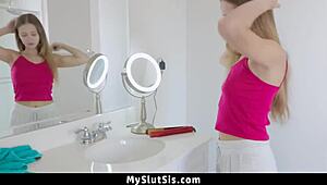 my stepsis can’t stop screaming while i stroke her tight body. she begs for more on myslutsis.