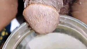 Sissy with micro penis pisses in various dorm locations.