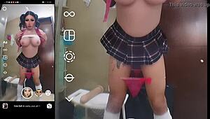 I’m obsessed with my futanari trap look, rocking pigtails and big filters!