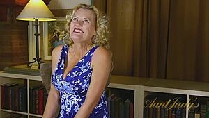 Busty 55yo Lady Dalbin Masturbates in White Panties