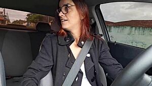 Casada catches passenger jerking off in car backseat! Shocking!