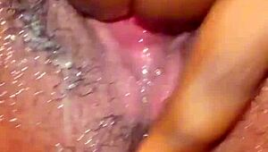 amateur outdoor self-pleasure session with big pussy lips