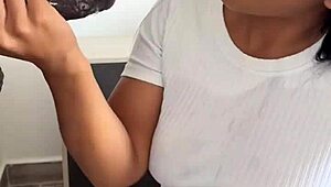 Indian Teen Satisfies Cravings with Huge Meat Dildo Play