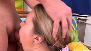 Young 18+ Barely Legal Gets Nasty With Rough Blowjob and Jizz