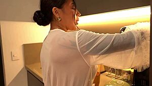 Shocking! Latina Busty Brunette Fucked Hard by Burglar in Bedroom