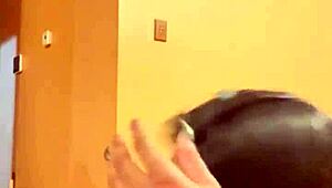 Hot and creamy action unfolds in the living room with ebony star.