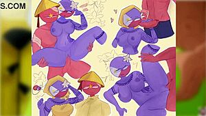 Countryhumans con Cheelai siendo follada de fondo en escena intensa