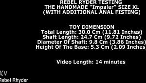 Getting impaled on a monster handmade dildo by TheWonderToys with intense anal fisting.