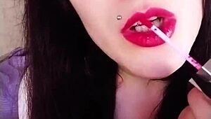 I saw the hot brunette backstage, she was so submissve