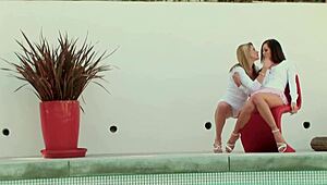 Big Tit Tatted Lesbian Melissa Jacobs Dominates Innocent Blonde Samantha Ryan In Wild Fucking Session. Hairless Pussy Gets Worked Hard!