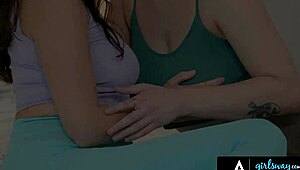 Girlsway - Stacked Octavia Red Controls Roommate’s Vibrator for Intense Lesbian Arousal