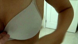 real cuckold husband watches wife finger herself while chatting with lover