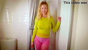 Porn actress reveals wet clothes in cute fetish display