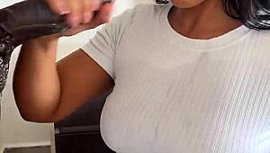 Indian Teen Satisfies Cravings with Huge Meat Dildo Play