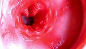 Big red cock in juicy hole ready to cum