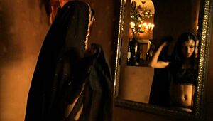 I saw this beautiful nude chick from Bollywood stripping and dancing, it's so cute!