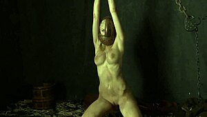 chained woman masturbates dirty ass!