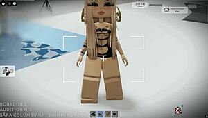 Robaddies - Audition N�3 - Sara Hot Colombian Girl Gives a Blowjob in the Swimming Pool