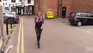 Kaz shows off big tits and stunning boobs at the party