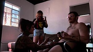 Sucking Carmona While Playing Video Game in Recording Session