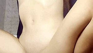 Double Stuffed! Fantasy Dildo Pleases Skinny Young 18+ Slut