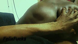 Big ass step aunty dominated as slut with blowjob