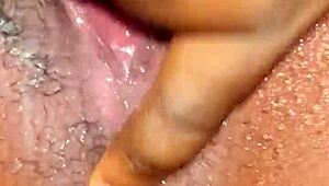 amateur outdoor self-pleasure session with big pussy lips