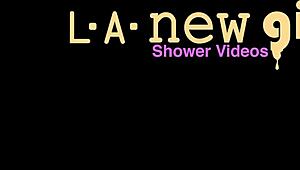 fresh-faced blonde prepares for interview after shower