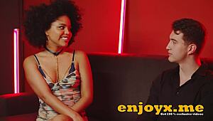 selva brunette gives rough blowjob in kitchen while getting penetrated