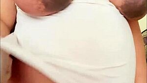 Pregnant Arab Girl Shows Big Belly and Milky Boobs on Webcam