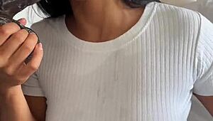 Indian Teen Satisfies Cravings with Huge Meat Dildo Play