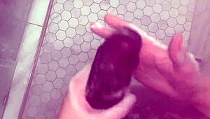 Stepbrother convinces stepsisters to try anal in shower with huge dick