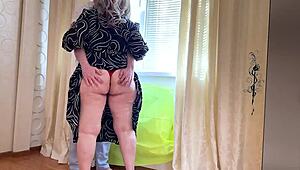 stepson hugged stepmom and fucked her ass hard 😈