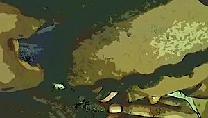 i love this ebony amateur's dildo and tounge tag team on wet pussy.