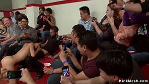 wrestler gets double penetrated in wild public match