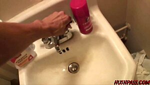 Busty audrey bends over for sideways pussy fucking