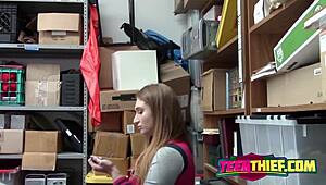 the busty brunette gets bent over for doggystyle filling