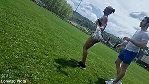 French cheerleader fit girl gets wild with anal DP. Her athletic body takes it all!