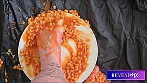 Milf indulges in FOOT FETISH fantasy with sexy soles and toe-sucking.