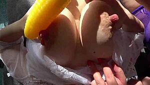 Morning foreplay with amateur mature lesbians in lingerie and panties using toys