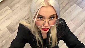 Just banged a sexy blonde realtor with blue eyes and curvy ass. She rode me wild in cowgirl style!