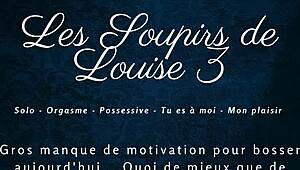 louise sighs in french solo audio session
