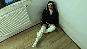 man, this slutty nun squirts after getting pounded, check out ep 250 preview