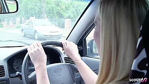 Blonde Girl Picks Up Monster Black Cock for First Interracial Ride