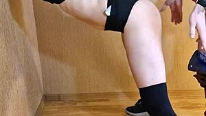 European Stranger Fucked Slim Tanned Girl With Perfect Body During Workout!