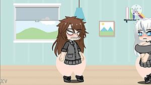 Young Big-Ass Girl Dancing Wild in Gacha Club Hentai Scene at Night Club