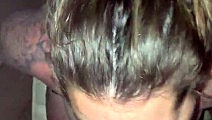 I gave her the whole cock in her mouth deepthroat until she swallowed all my cum