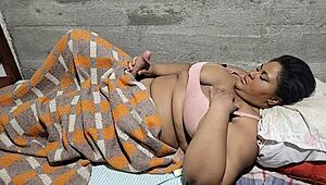 Futanari chubby mother-in-law in homemade scene